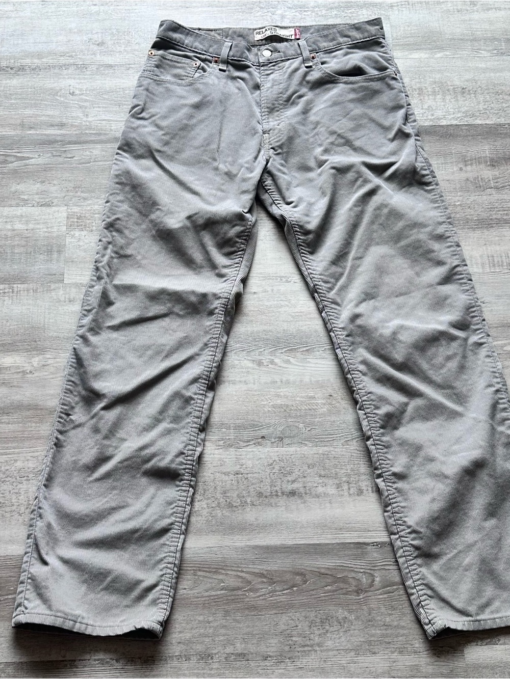 Levi's 559 34x34 Men's Light Gray Corduroy Pants Relaxed Straight